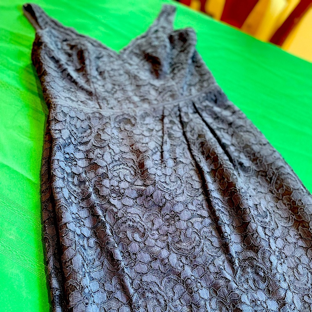David’s Bridal Blue Lace Dress